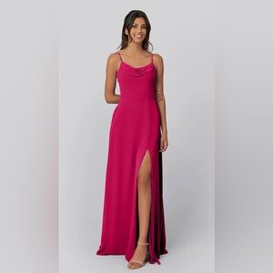 Kennedy Blue Berry Felicity Bridesmaid Dress Size 6 Chiffon Floor Length